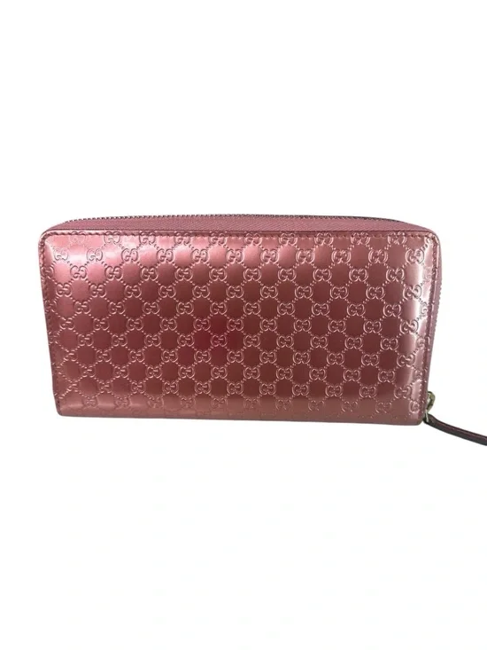 Gucci Metallic Rose Pink Zip-Around Continental Wallet - Picture 2 of 10